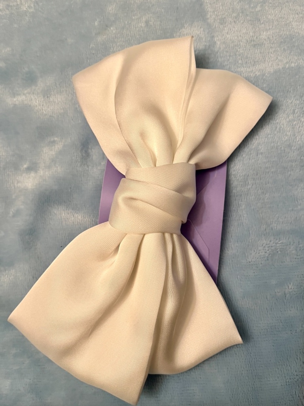 NEW Claire's WHITE Satin Over-sized Bow Barette Clip